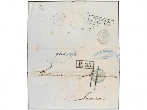 ✉ LETONIA. 1859. REVAL to PARIS. Entire letter with P.35 acc