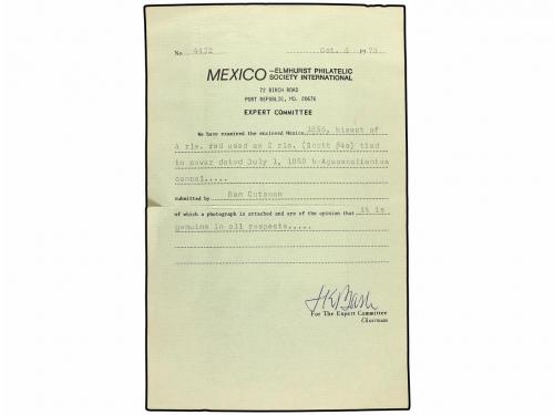 ✉ MEXICO. 1858-61. CUATRO cartas con sellos bisectados y cua