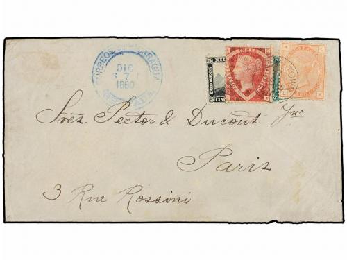 ✉ NICARAGUA. 1880. GRANADA to PARIS. Envelope franked with 5