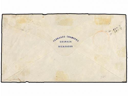 ✉ NICARAGUA. 1880. GRANADA to PARIS. Envelope franked with 5