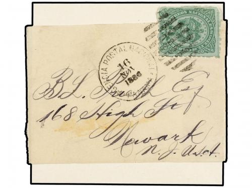 ✉ PANAMA. 1886. PANAMÁ a NEW JERSEY (U.S.A.). FAJA DE PRENSA