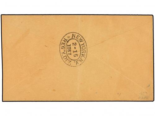 ✉ PANAMA. 1887. COLON a U.S.A. Circulado con sellos de Colom