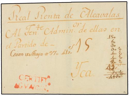 ✉ PERU. 1797 (Mayo). Envuelta de carta CERTIFICADA de la REA