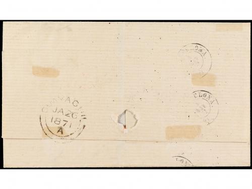 ✉ ECUADOR. 1871. Cover from GUAYAQUIL to BARCELONA (Spain) f