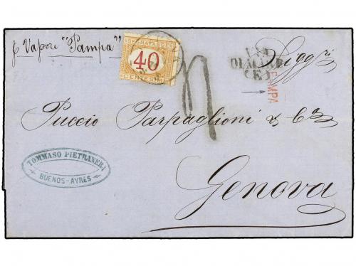 ✉ ARGENTINA. 1870 (17-2). BUENOS AIRES a GÉNOVA. Carta circu