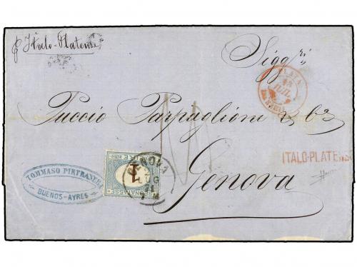 ✉ ARGENTINA. 1871 (9-1). BUENOS AIRES a GÉNOVA. Carta circul
