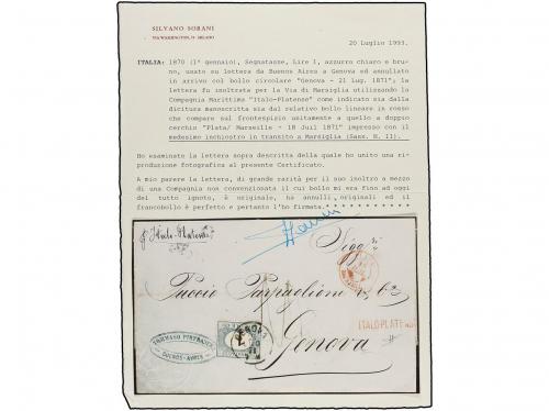 ✉ ARGENTINA. 1871 (9-1). BUENOS AIRES a GÉNOVA. Carta circul