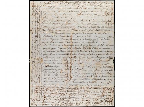 ✉ COSTA RICA. 1857. SAN JOSÉ a MARTIGUES (Francia). Carta co