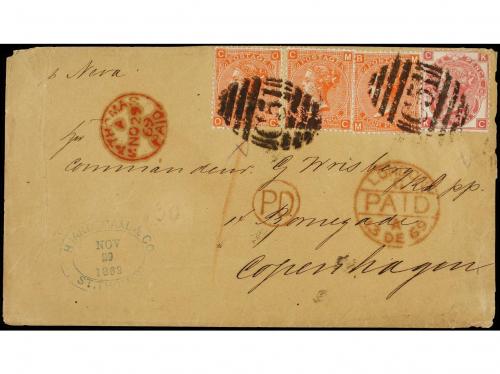 ✉ ANTILLAS DANESAS. 1869. ST. THOMAS to COPENHAGEN. Envelop