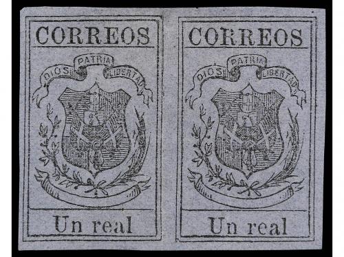 (*) REPUBLICA DOMINICANA. Sc. 23 (2). 1867-71. 1 real negro 