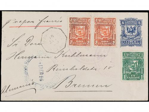 ✉ REPUBLICA DOMINICANA. Sc. 96, 97 (2). 1896. SANTO DOMINGO 