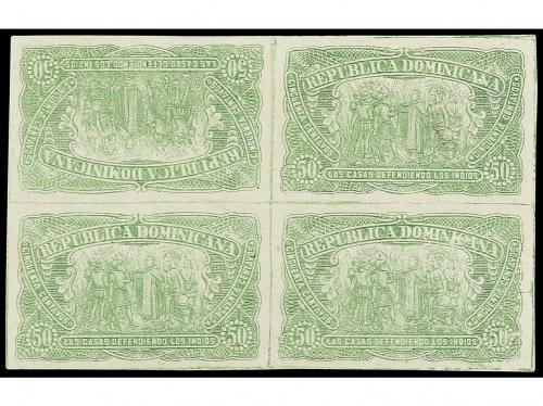 * REPUBLICA DOMINICANA. Sc. 106a y 106c. 1899. 50 cts. verde