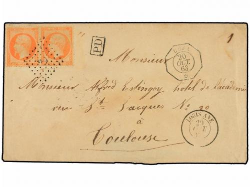 ✉ CUBA. 1863. SANTIAGO DE CUBA a FRANCIA. Circulada con sell