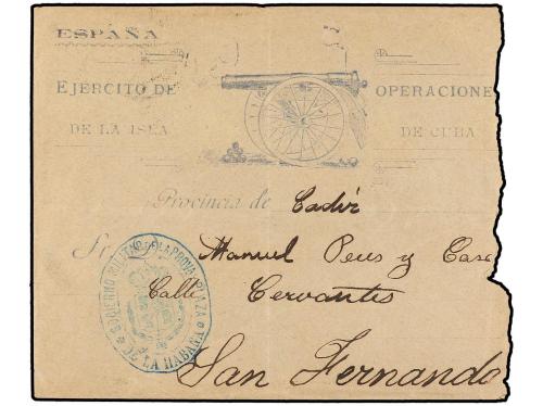✉ CUBA. 1893. LA HABANA a ESPAÑA. Sobre con membrete EJÉRCIT