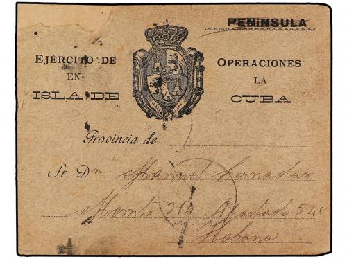 ✉ CUBA. 1896. SOBRE circulado en el interior de la Isla con 