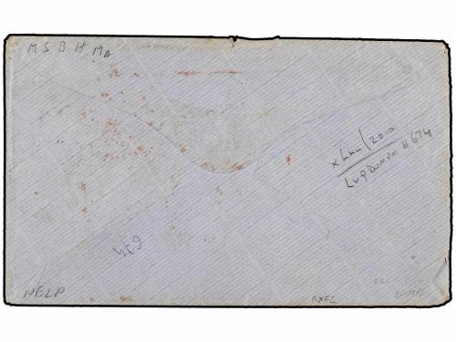 ✉ EGIPTO. 1874. SUEZ to U.S.A. Envelope franked with GB stri
