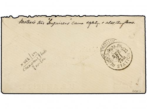✉ EGIPTO. 1876. CAIRO to U.S.A. Envelope franked with 20 pa.