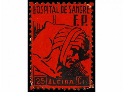 ESPAÑA GUERRA CIVIL. ALCIRA. HOSPITAL DE SANGRE. 25 cts. ne