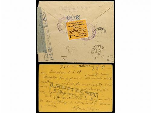 ✉ ESPAÑA. Ed. 791. 1938-39. Cuatro cartas circuladas con el