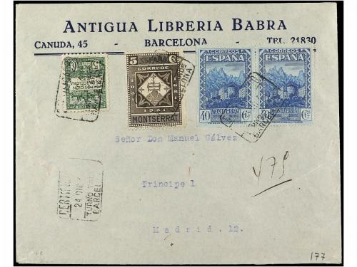 ✉ ESPAÑA. Ed. 638, 644 (2). 1931. MADRID a BARCELONA. 5 cts.