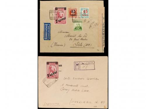 ✉ ESPAÑA. Ed. 791. 1938-39. DOS cartas circuladas con el sel