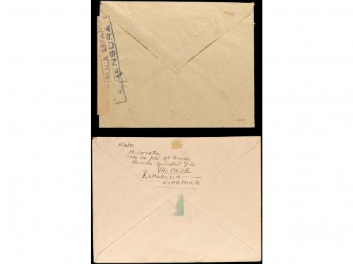 ✉ ESPAÑA. Ed. 791. 1938-39. DOS cartas circuladas con el sel