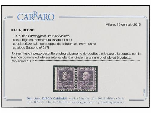 */° ITALIA. Sa. 216/17. 1927. 1,85 liras y 2,65 liras. Conju