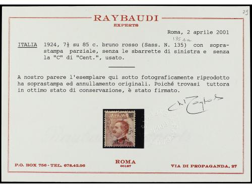 **/*/° ITALIA. Sa. 135, 140. 1923-27. Conjunto de variedades