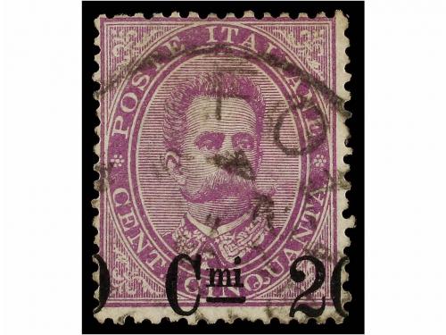 ° ITALIA. Sa. 58db. 1890-91. 20 cts. s. 50 cts. violeta SOBR
