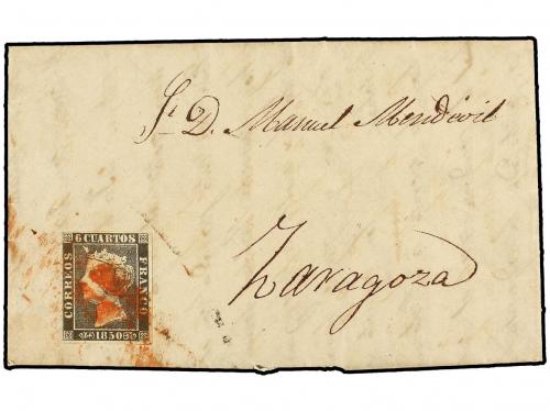 ✉ ESPAÑA. Ed. 1A. 1850 (21 Diciembre). CASAS DE MENDIVIL a Z