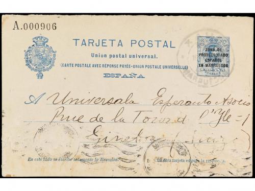 ✉ MARRUECOS. 1929. XAUEN a GINEBRA. Entero postal de 25 cts.