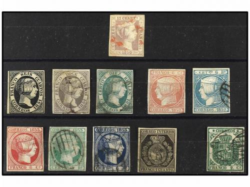 LOTES y COLECCIONES. 1850-54. Conjunto de sellos en nuevo y