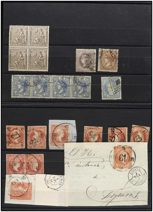 LOTES y COLECCIONES. Conjunto de fichas con sellos clásicos