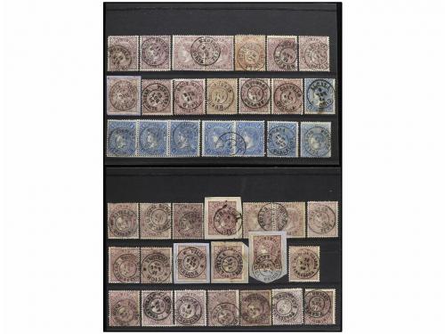 ° ESPAÑA. Ed. 75, 81, 88, 98. Conjunto de 114 sellos de 4 c