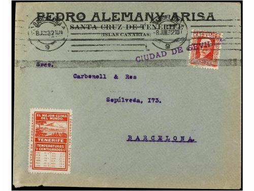 ✉ ESPAÑA. Ed. 669. 1932. SANTA CRUZ DE TENERIFE a BARCELONA