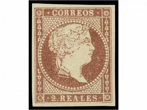 * ESPAÑA. Ed. 50. 2 reales lila. PIEZA DE LUJO. Cat. 96&euro;. 