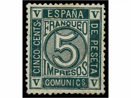* ESPAÑA. Ed. 117. 5 cents. verde. Color y centraje excepcio