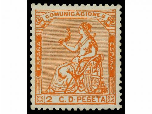 (*) ESPAÑA. Ed. 131. 2 cts. naranja. Excepcional color y ce