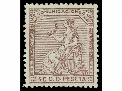(*) ESPAÑA. Ed. 136. 40 cts. castaño violeta. Centraje perf