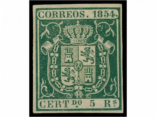 (*) ESPAÑA. Ed. 26. 5 reales verde. MAGNÍFICO EJEMPLAR. Cer