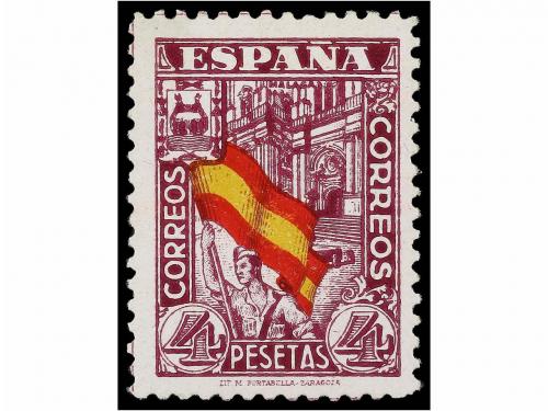 ** ESPAÑA. Ed. 812p. 4 pts. lila, rojo y amarillo PAPEL EST
