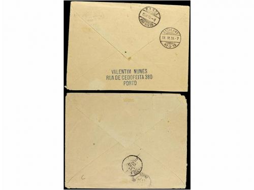 ✉ ESPAÑA. 1890-92. Dos sobres enteros postales de 25 reis az