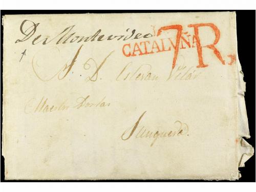 ✉ URUGUAY. 1830 (30 Abril). Carta completa con texto. Marca 