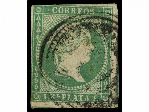 ° COLONIAS ESPAÑOLAS: ANTILLAS. Ed. 8. 1862. 1 real verde (s