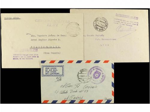 ✉ COLONIAS ESPAÑOLAS: IFNI. 1936-58. TRES cartas circuladas 