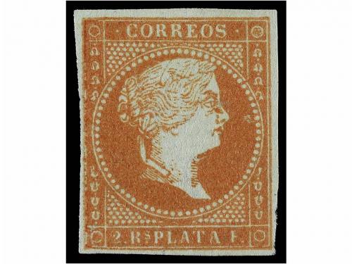 (*) COLONIAS ESPAÑOLAS: CUBA. Ed. 3. 2 reales rojo castaño. 