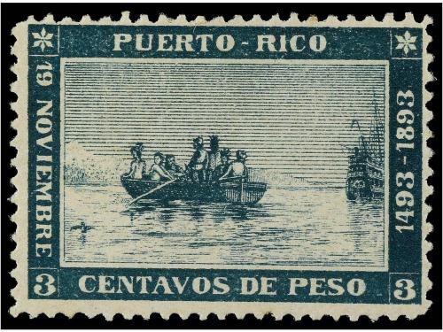 * COLONIAS ESPAÑOLAS: PUERTO RICO. Ed. 101. 3 ctvos. verde. 