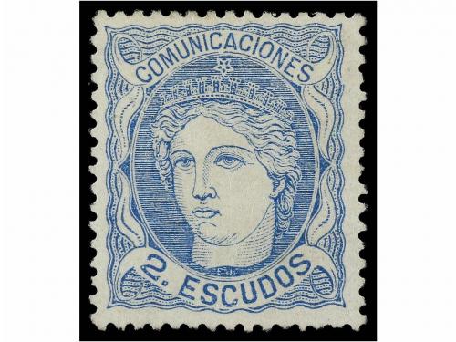 (*) ESPAÑA. Ed. 112. 2 esc. azul. Muy bonito ejemplar, color