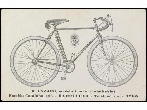 ✉ ESPAÑA. Tarjeta Postal de la fábrica de bicicletas Lazaro 