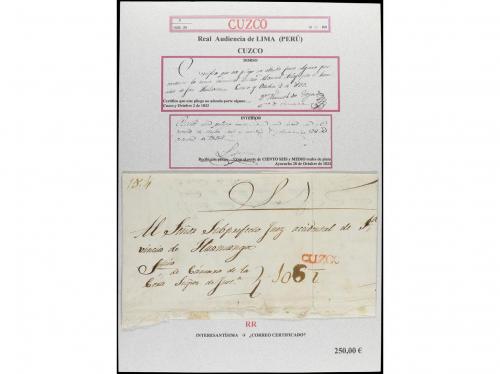 ✉ PERU. 1800-40. Conjunto de cartas con diversas marcas Cuzc